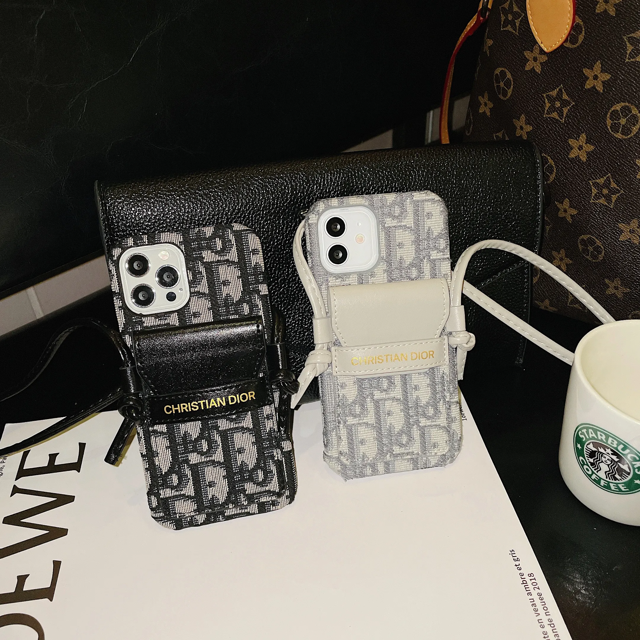 Dior DIY crossbody phone cases for iPhone 15pro 14pus 13promax 12 11pro xsmax xr x 7 8plus