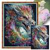 (Big Size) Colorful Dragon - 11CT Stamped Cross Stitch 50*65cm/19.69*25.59in