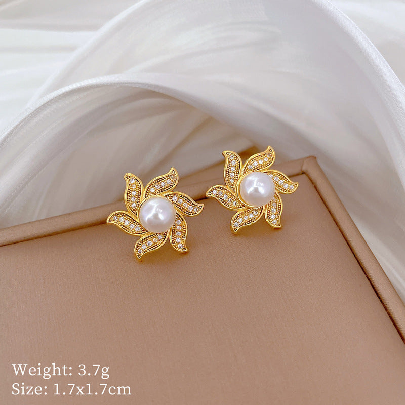 Korean Cosmos Geometric Titanium Steel Electroplating Earrings