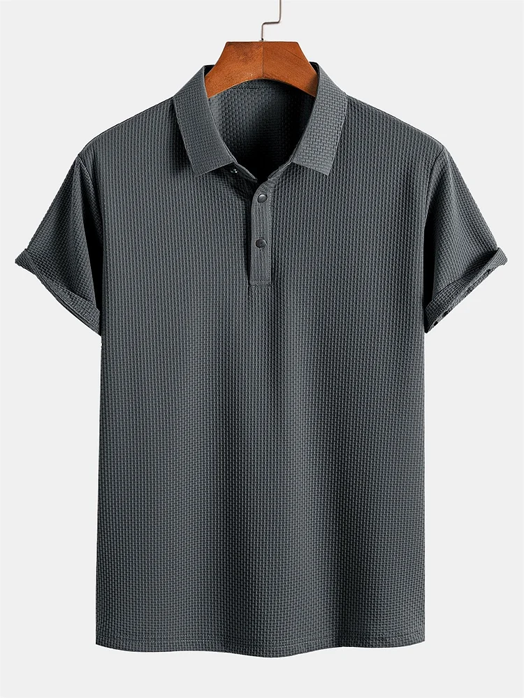 Men's Ice Silk Jacquard Soft And Comfortable Short-sleeved Polo Shirt