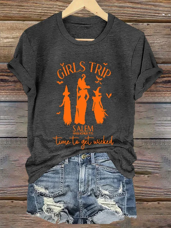 Women's Salem Girls Trip Hocus Pocus  Halloween Casual Tee