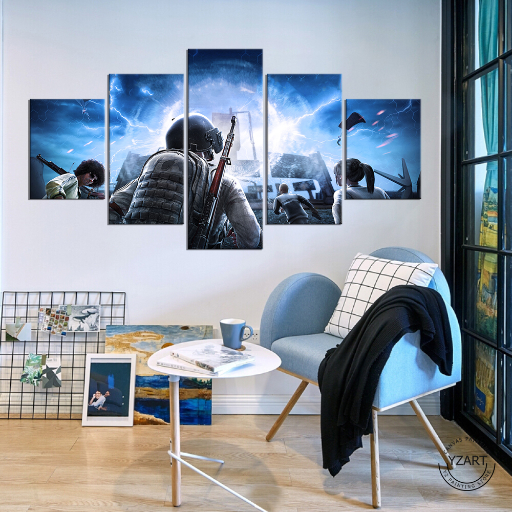 Warrior Shadow Picture PUBG Video Games Poster HD Wall Pictures for Home Decor-Unframed