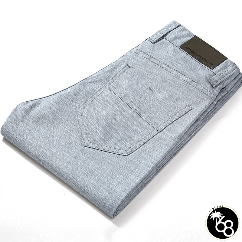 Men's Polyester Full Length Zipper Fly Closure Straight Pants | 168DEAL