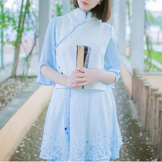 Floral Chinese Lolita Shirt/Skirt SP179531