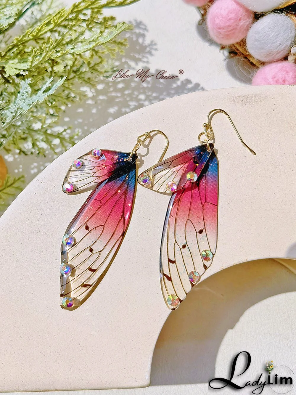 Butterfly Wing Handmade Crystal Diamond Earring