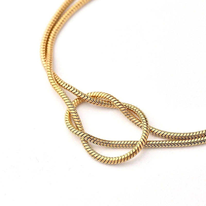 Casual Modern Style Minimalist Knot Solid Color 304 Stainless Steel 18K Gold Plated Bracelets In Bulk