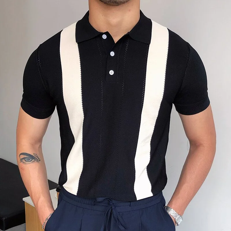 Fashion casual hit color polo T-shirt / [viawink] /