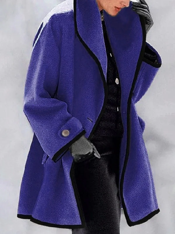 Buttoned Long Sleeves Stand Collar Outerwear Coats