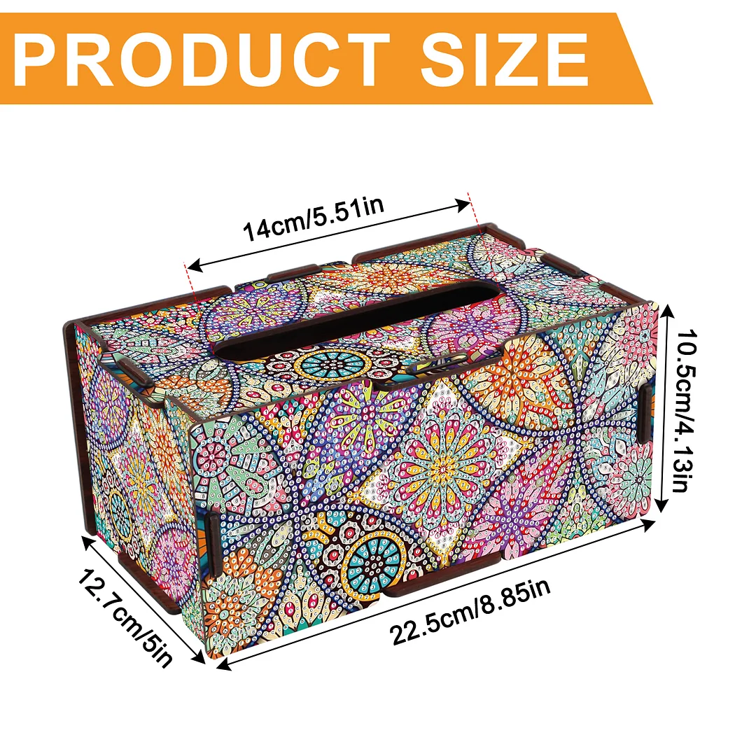 Wooden Diamond Painting Tissue Box for Home and Office Decoration (ZJH039)