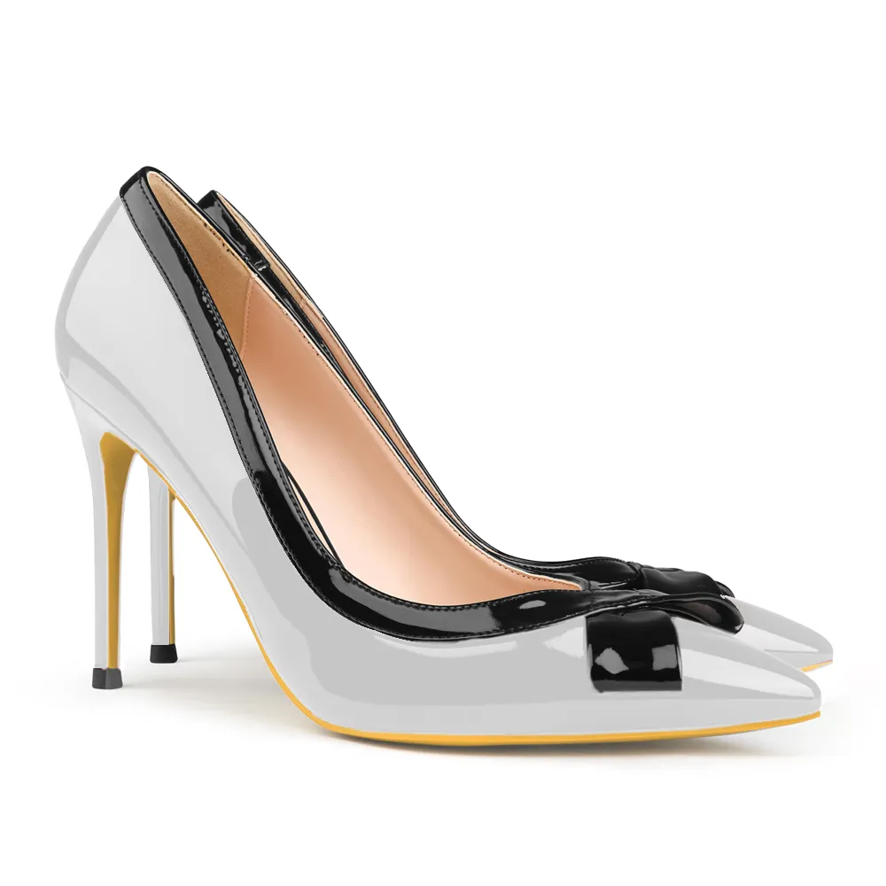 100mm Bow Fashion High Heels Sexy Prom Mixed Color  Stiletto Heels-vocosishoes