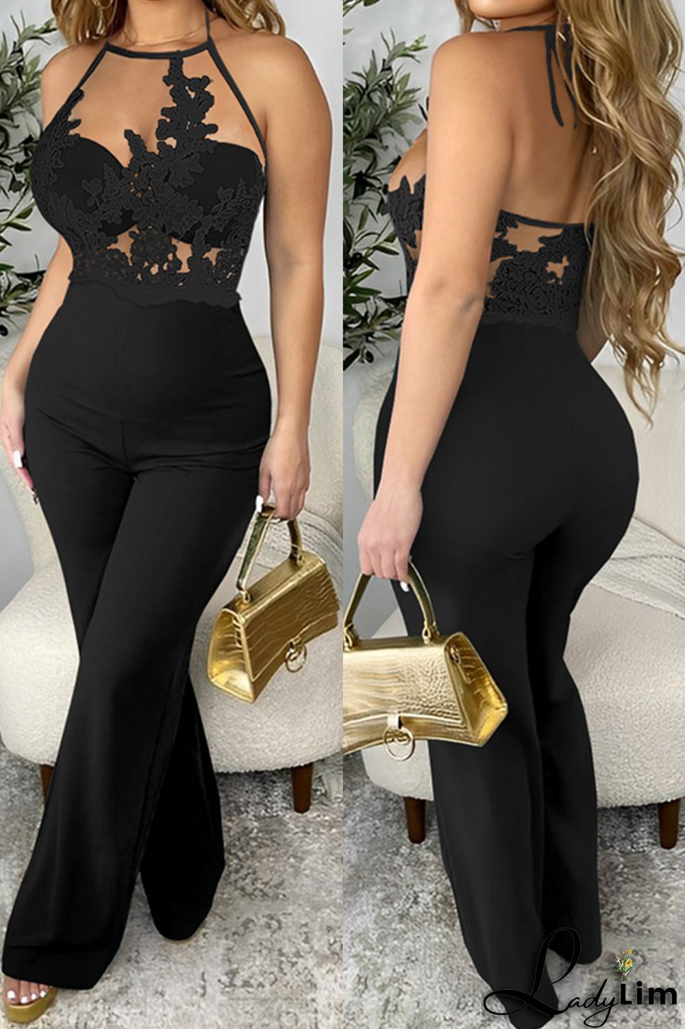 White Sexy Casual Solid Backless Spaghetti Strap Skinny Jumpsuits