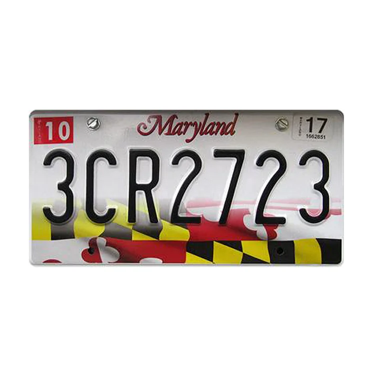 Maryland - permis de plaque de voiture ancienne - 5.9x11.8inch