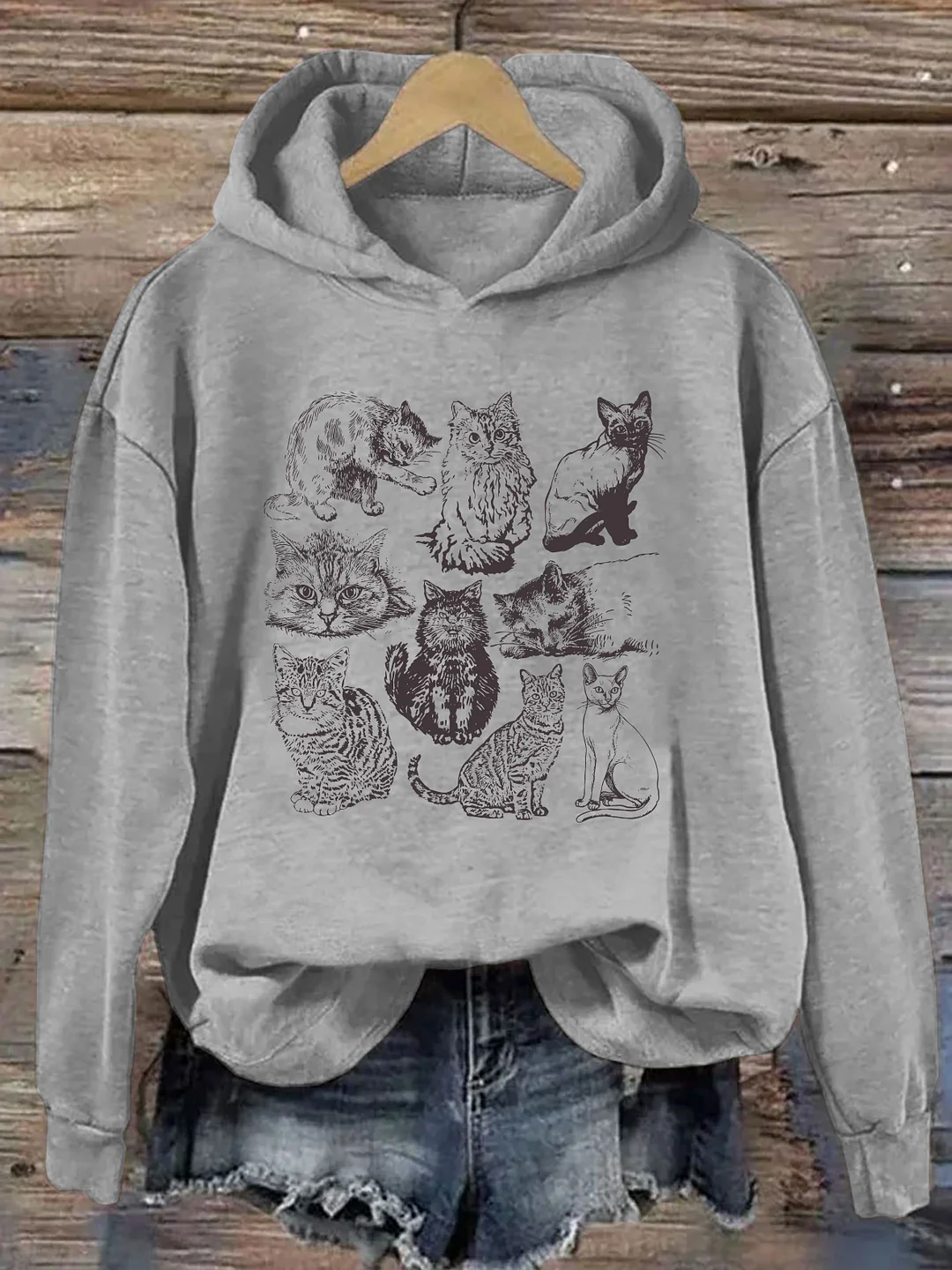 Cats 90s Vintage Hoodie
