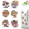 6pcs Acrylic Special Shape Animal Diamond Painting Fridge Magnet