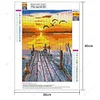 Diamond Painting-5D Full Round Drill Bridge Sunset