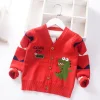 Kid Baby Boys Cardigan Autumn Winter Knit Dinosaur Sweater Coats