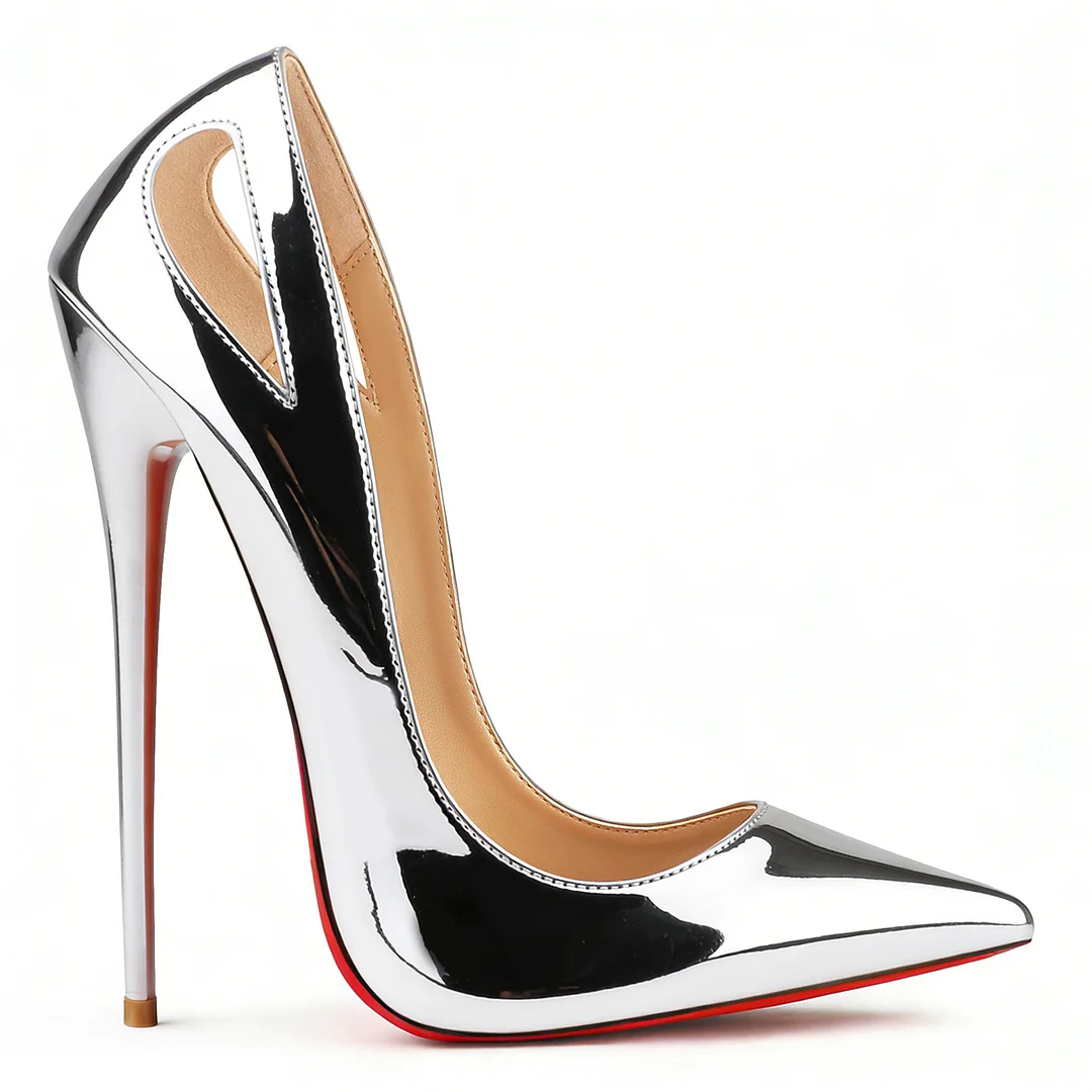 160mm Sky-High High Heels Red Bottom Shoes Classic Pointed Stiletto Heels-MERUMOTE