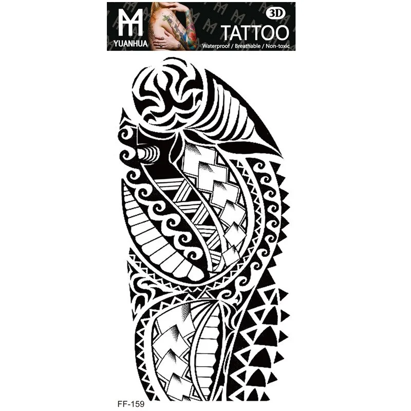 Sdrawing Forest Tattoo Sticker for Men Women Children Tiger Wolf Death Skull Temporary Tattoo Fake Henna Skeleton King Animal Tatoo