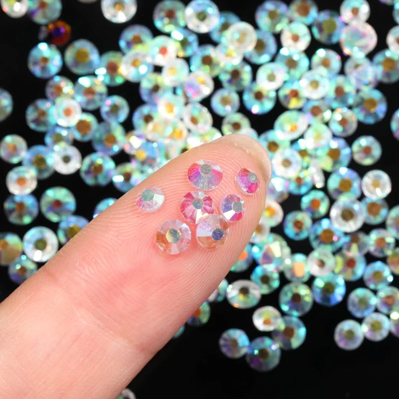 1 Bag Mixed Size Blue Green Pink White Opal 3D Crystals Nails Art Rhinestones Flatback Glass Stones Nail Art Decoration