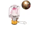 Lightweight Outdoor Gas Lantern Mini Camping Portable Aluminum Gas Lantern Hanging Glass Lamp Lighting Heating High Brightness Gas Lamp with Adapter and Hanging Chain