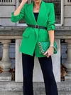 Solid Color Lapel Collar Tight Stylish Blazers