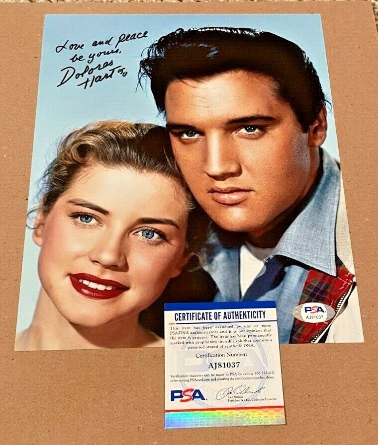 DOLORES HART SIGNED LOVING YOU 8X10 Photo Poster painting W/ELVIS PSA/DNA CERTIFIED