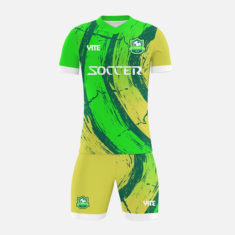 YITE | YTZQ043-Yellow And Green Soccer Uniforms