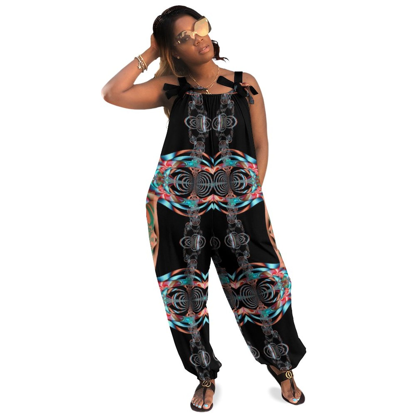 Math Equation Plus Size Women Rompers Summer Casual Loose Oversized Jumpsuit Painters Jumpsuit Plisse Boho Natural Waist