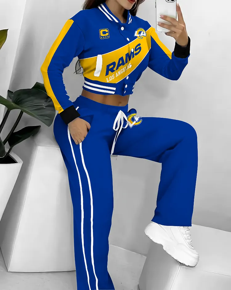  Los Angeles Rams 3D Printed Varsity Jacket Set