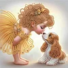 Diamond Painting-DIY Crystal Rhinestone Pet and Girl
