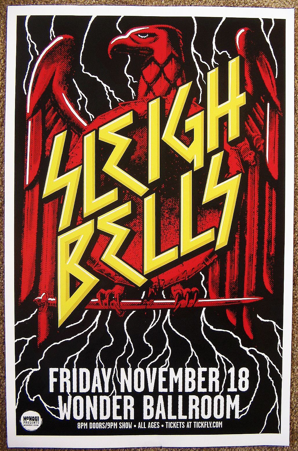 SLEIGH BELLS 2016 Gig POSTER Portland Oregon Concert