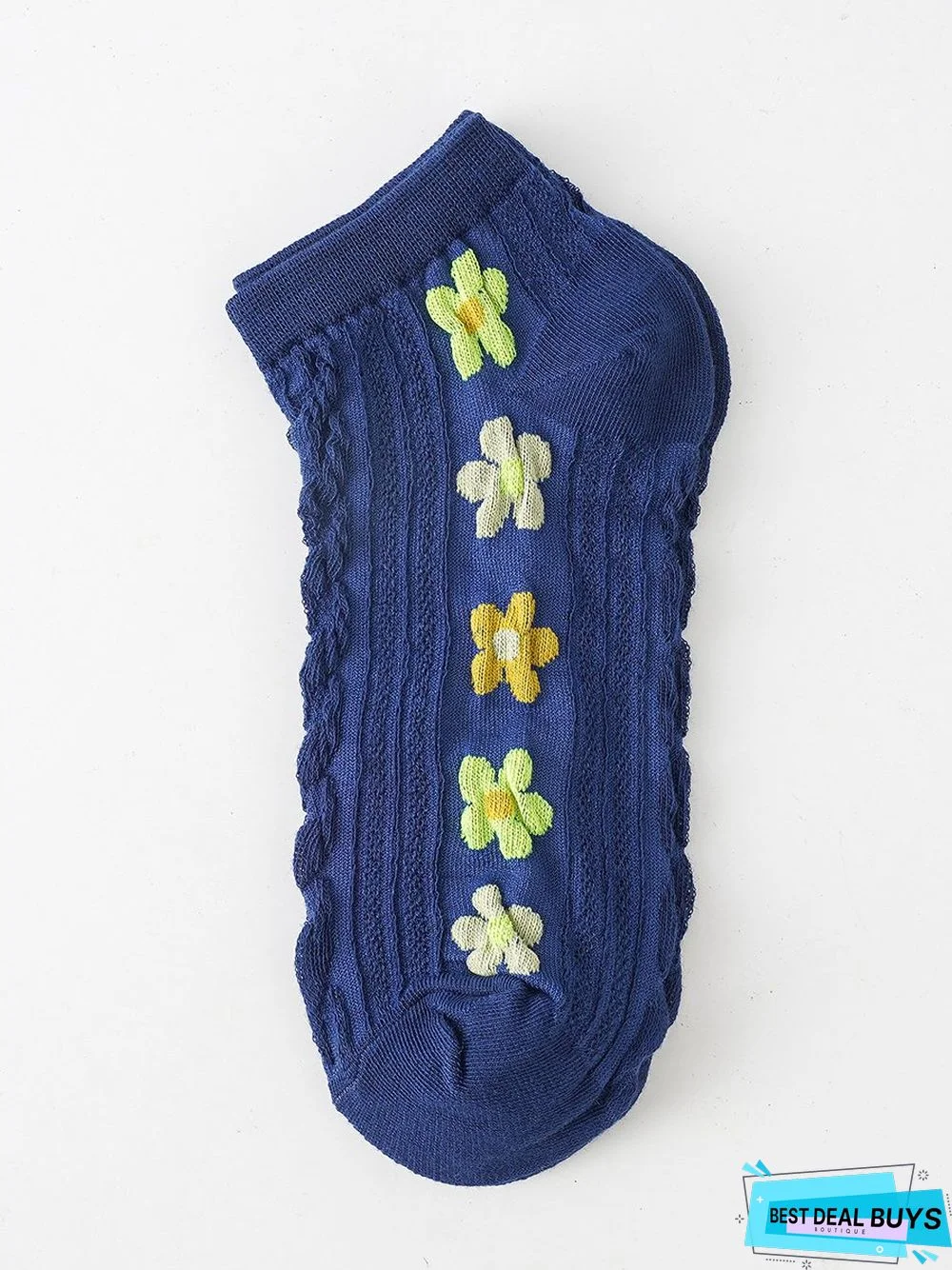 Casual Colorful Floral Embroidered Cropped Socks Daily Commuting Home Accessories