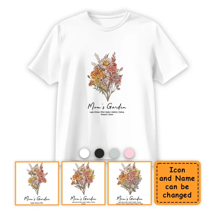 Personalized T-Shirt Mother's Garden- Mother Gift