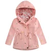 Kid Baby Girls Zipper Embroidered Hooded Jacket  Casual Coats