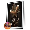 >SALE<5D Diamond Painting Kit Black Gold Flower Full Round Drill DIY Art (B4150)