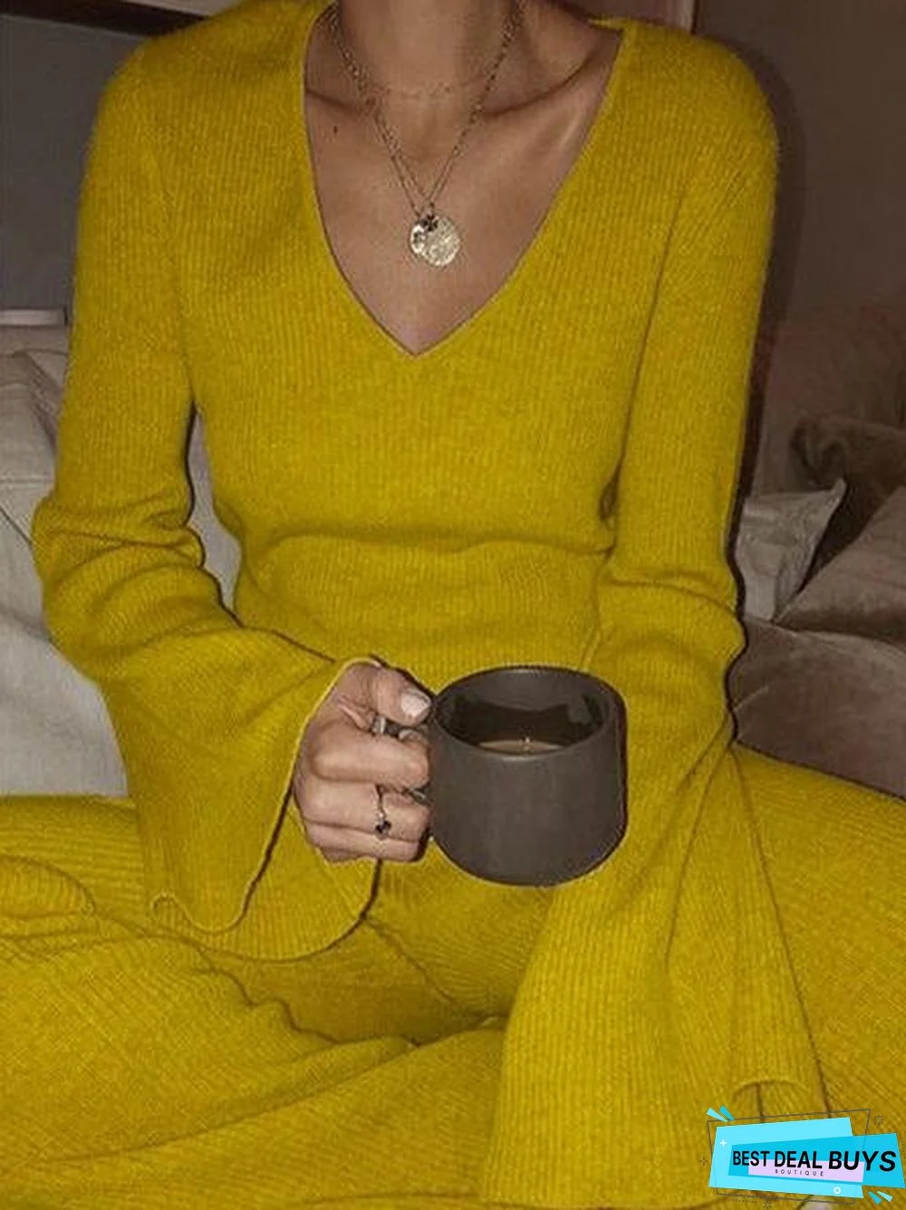 Gray-Brown Shift Casual Solid Cotton Suits