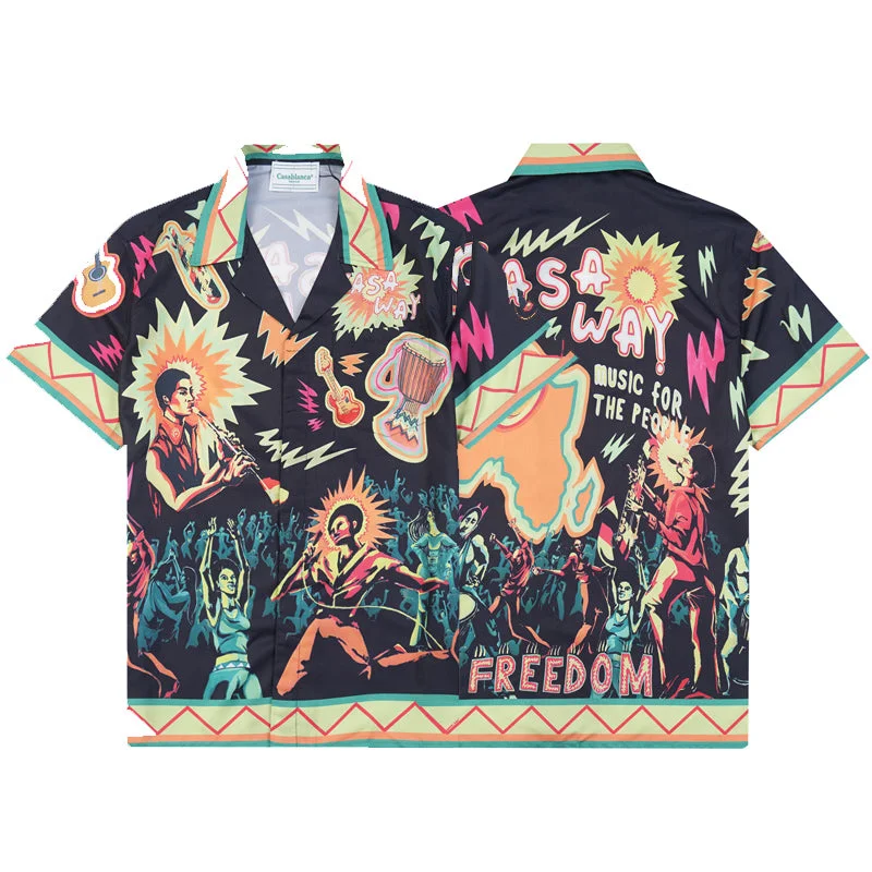 Casablanca 2023 new silk short-sleeved shirt