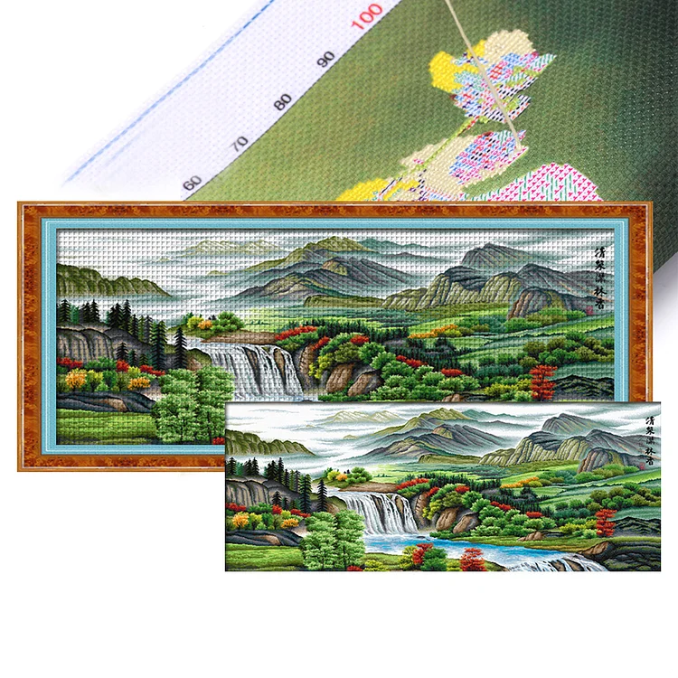 Spring-Clear Spring Filled With Fragrant Forest 11CT (191*86CM) Stamped Cross Stitch gbfke