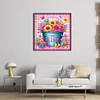 (US Only)Flower in Bucket Printed Cross Stitch Kit 45x45cm DIY 11CT Thread Art Needlework