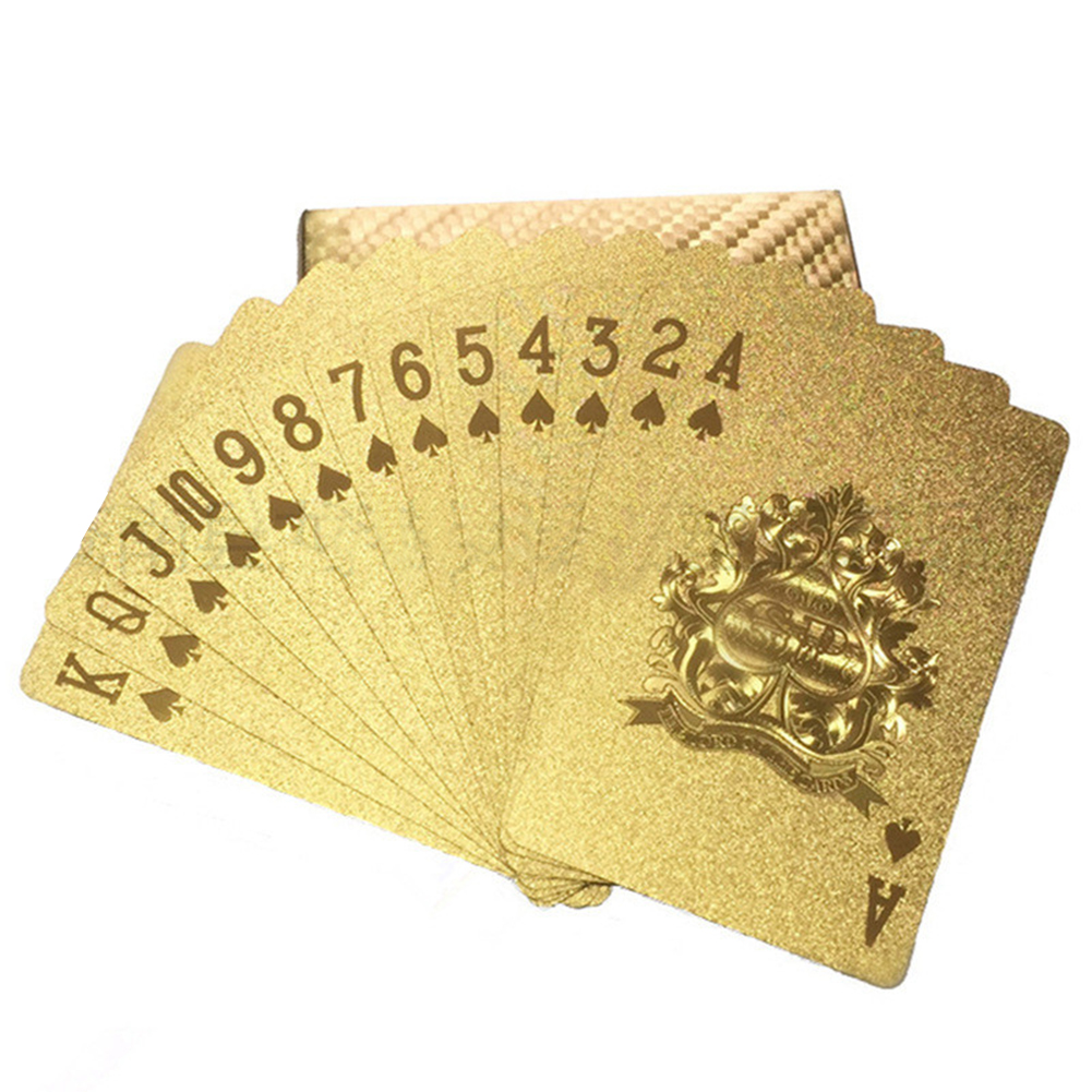 

Golden Waterproof Playing Cards Gold Foil Poker Magic Card Gambling Games, 501 Original