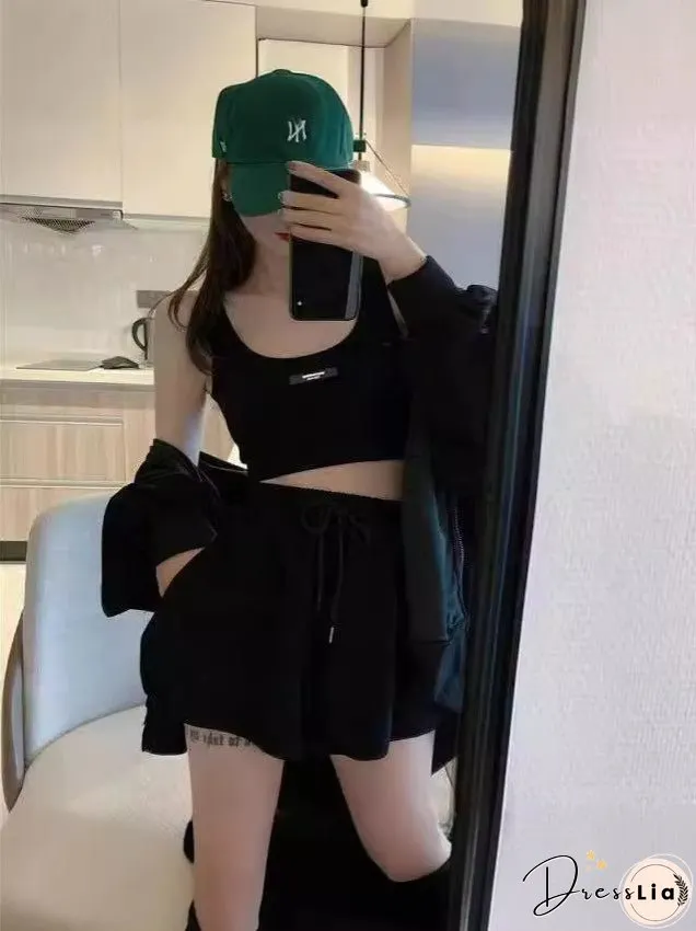 Women's Fashion Leisure Fitness Running Three-piece Sports Suits