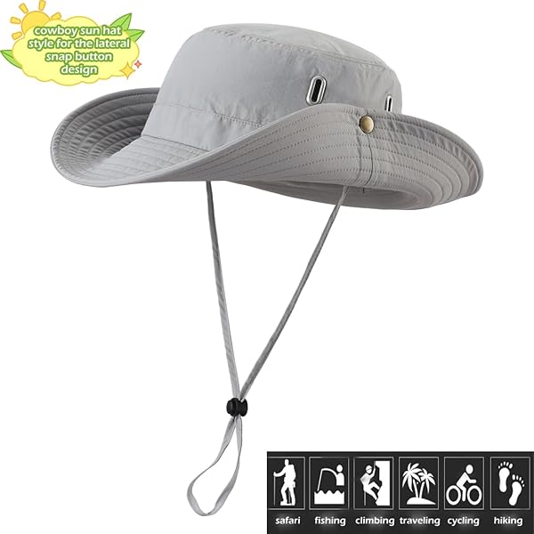 Home Prefer Sun Hats for Men Women UV Protection Wide Brim Bucket Hat Lightweight Cowboy Hat Summer Fishing Hiking Beach Hats