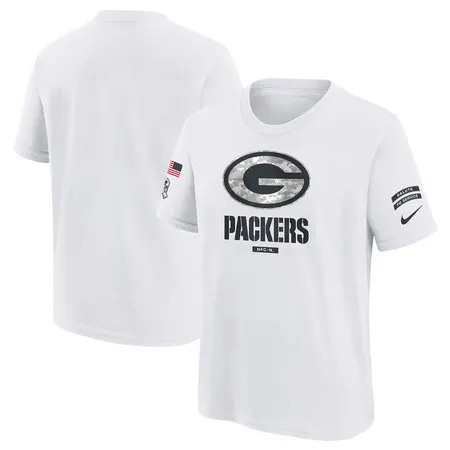 Youth Green Bay Packers  White 2024 Salute To Service T-Shirt