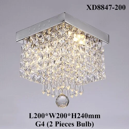Modern Square Crystal Pendant Lamp LED Lamps Restaurant Corridor  LED Pendant Lights Led Lustre Light
