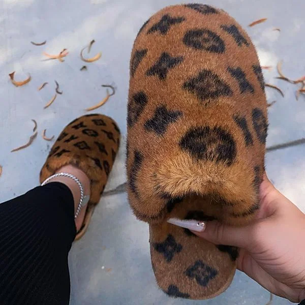 Fashion Printed Plush Slippers