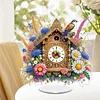 (US Local)Acrylic Special Shape Flower Bird Diamond Painting Clock Ornaments Kit