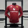 2024-2025 Long Sleeve Player Version Manchester United Home Football Shirt 1:1 Thai Quality