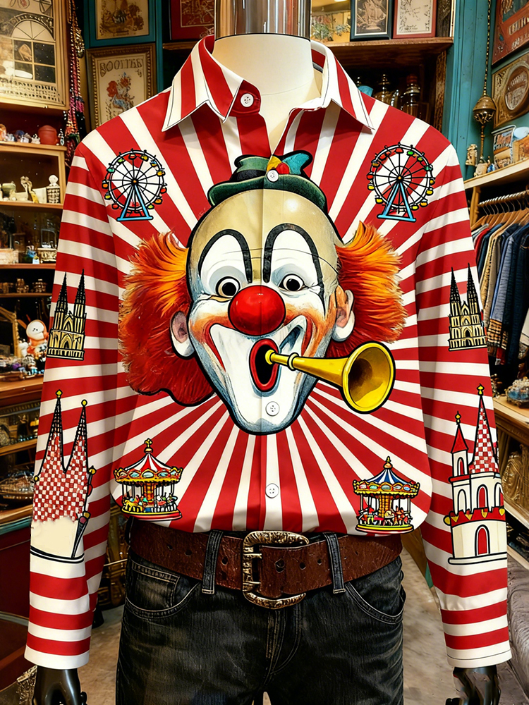 Cologne Carnival Clown Striped Balloon Shirt elevenforest
