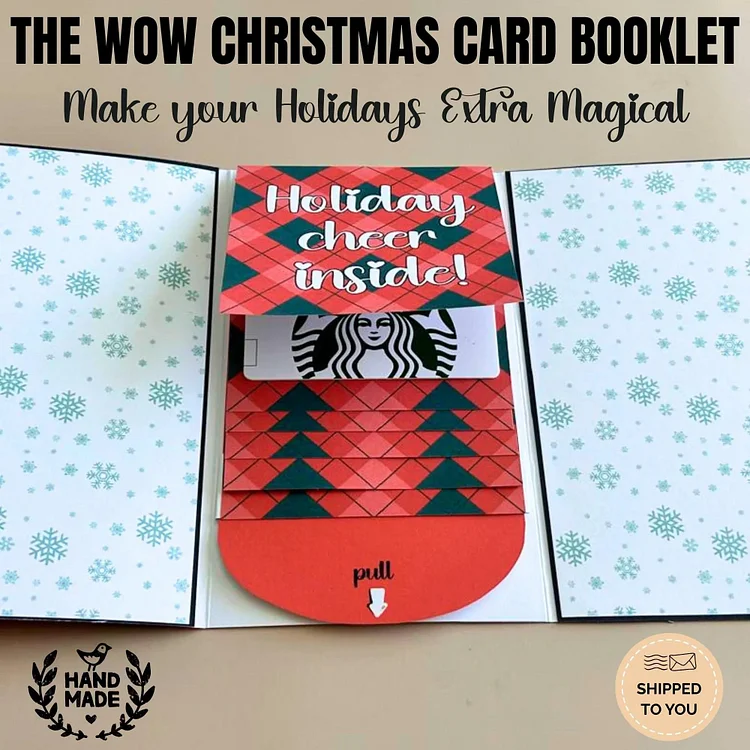 🔥Last Day 49% OFF - 🎅✨Handmade Waterfall Christmas Gift Card Booklet♻️Free PDF Included! 