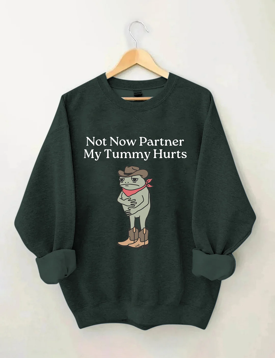 Not Now Partner My Tummy Hurts Sweatshirt